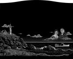 #51 - Etching Portland Headlight - Etching with lobster boat and portraits