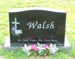 #46 - All Polished Black Granite - etching of Cross and Open Book