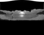 #52 -Black Granite Etching - Etching of beach scene